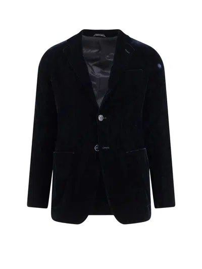 Giorgio Armani Upton Velvet Blazer In Blue
