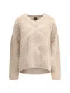 Giorgio Armani Women V-neck Cashmere And Alpaca Blend Sweater In Brown