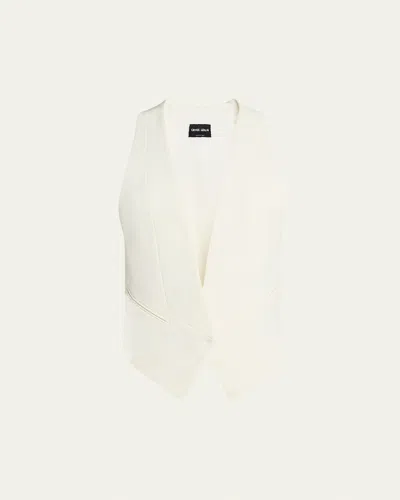 Giorgio Armani V-neck Cutout Waistcoat In Solid White