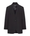 Giorgio Armani Single Breasted Silk Jacket With Rhinestone Embroidery In Black