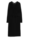 Giorgio Armani V-neck Midi Dress In Black