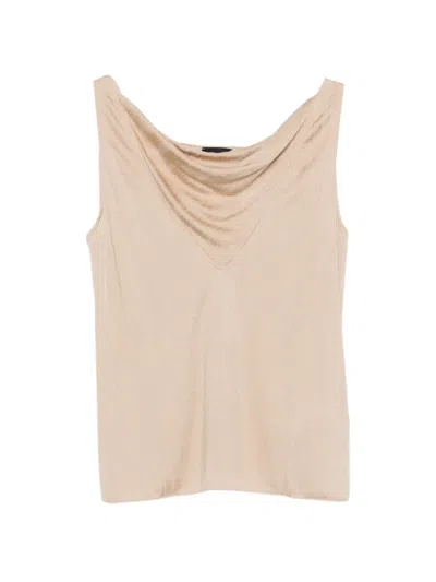 Giorgio Armani V-neck Sleeveless Top In Neutral