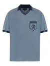 Giorgio Armani V-neck Striped T-shirt In Blue