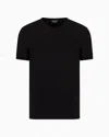 Giorgio Armani Official Store V-neck T-shirt Icon In Stretch Viscose Jersey In Black