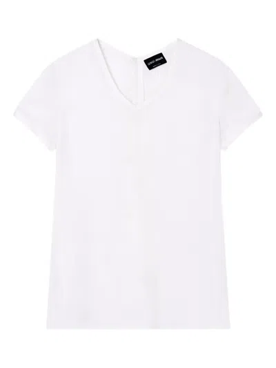 Giorgio Armani V-neck T-shirt In White
