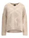 Giorgio Armani Women V-neck Cashmere And Alpaca Blend Sweater In Brown