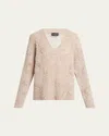 Giorgio Armani Women V-neck Cashmere And Alpaca Blend Sweater In Sand