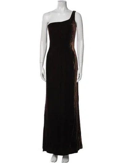 Pre-owned Giorgio Armani Velour Long Dress In Brown