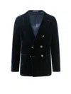 Giorgio Armani Velvet Blazer With Button Detailing And Wide Lapel