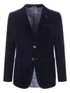 Giorgio Armani Velvet Blazer In Blue