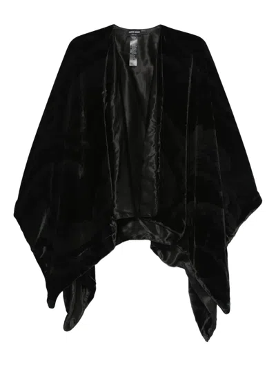 Giorgio Armani Velvet Coat In Black