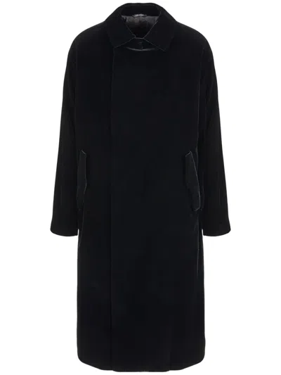 Giorgio Armani Velvet Coat In Black