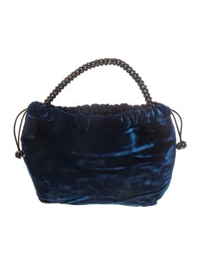 Pre-owned Giorgio Armani Velvet Evening Bag In Blue