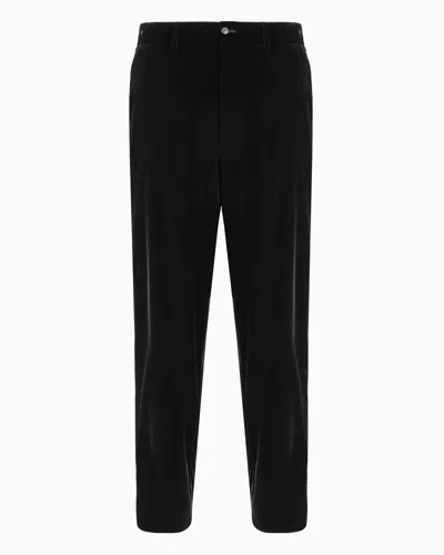 GIORGIO ARMANI VELVET, FLAT-FRONT TROUSERS