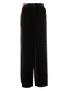 Giorgio Armani Wide-leg Trousers In Viscose And Silk In Black