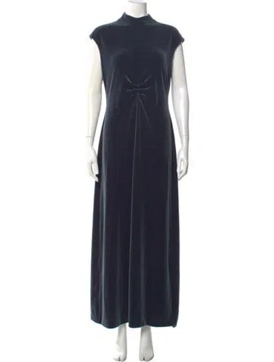 Pre-owned Giorgio Armani Velvet Long Dress In Blue