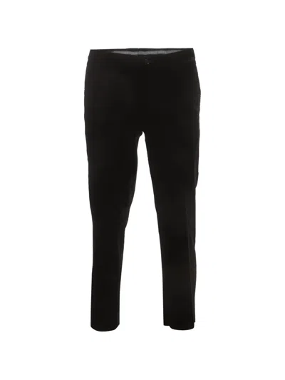 Pre-owned Giorgio Armani Velvet Regular-fit Trousers In Black