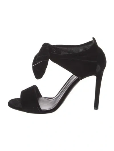 Pre-owned Giorgio Armani Velvet Slingback Sandals In Black