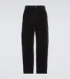 Giorgio Armani Velvet Straight Pants In Black