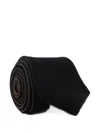 Giorgio Armani Smooth Texture Tonal Stitching Slim Tie In Black