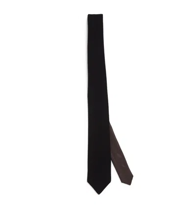 Giorgio Armani Velvet Tie In Black