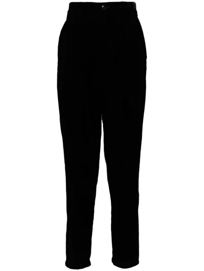 Giorgio Armani Luxurious Velvet Trousers In Black