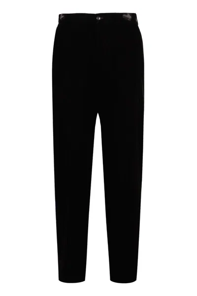 Giorgio Armani Velvet Trousers In Black