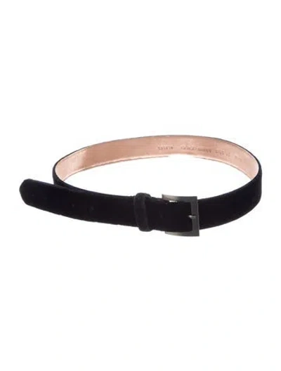 Pre-owned Giorgio Armani Velvet Waist Belt In Black