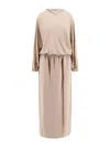 Giorgio Armani Silk Long-sleeved Midi Dress