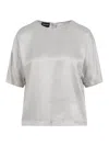 Giorgio Armani Short-sleeved Tops In Light Grey