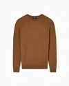 Giorgio Armani Vicuña Wool Crew-neck Jumper In Brown