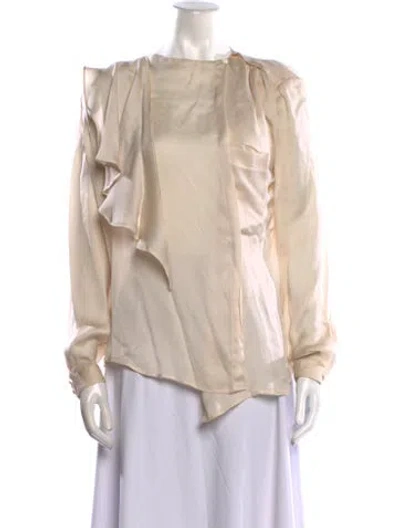 Pre-owned Giorgio Armani Vintage 1970's Blouse In Neutral