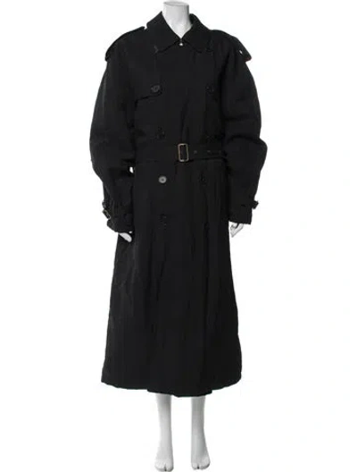 Pre-owned Giorgio Armani Vintage 1980's Trench Coat In Black