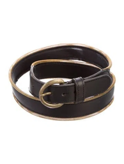 Pre-owned Giorgio Armani Vintage 1980's Waist Belt In Black