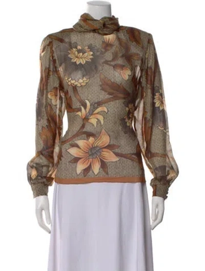 Pre-owned Giorgio Armani Vintage 1990's Blouse In Brown
