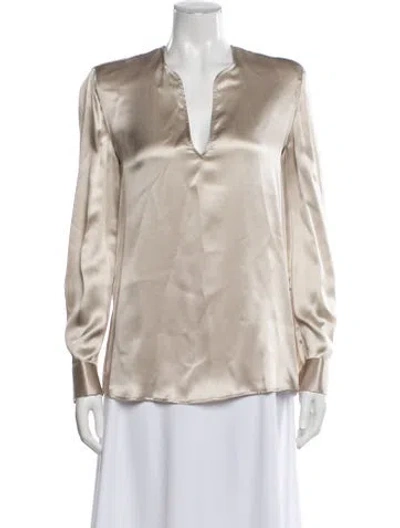 Pre-owned Giorgio Armani Vintage 1990's Blouse In Gray