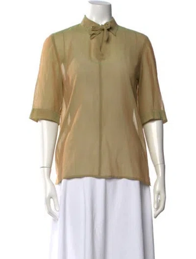Pre-owned Giorgio Armani Vintage 1990's Blouse In Green