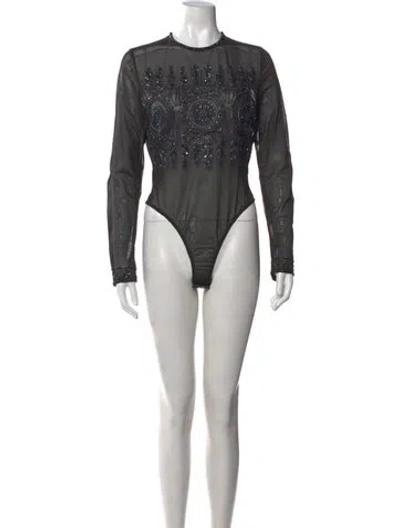 Pre-owned Giorgio Armani Vintage 1990's Bodysuit In Grey