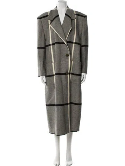 Pre-owned Giorgio Armani Vintage 1990's Trench Coat In Gray