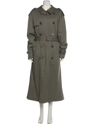 Pre-owned Giorgio Armani Vintage 1990's Trench Coat In Green