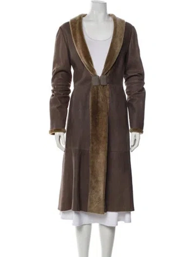 Pre-owned Giorgio Armani Vintage 2009 Faux Fur Coat In Gray