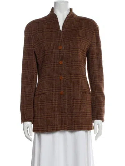 Pre-owned Giorgio Armani Vintage Late 1980's - Early 1990's Blazer In Brown