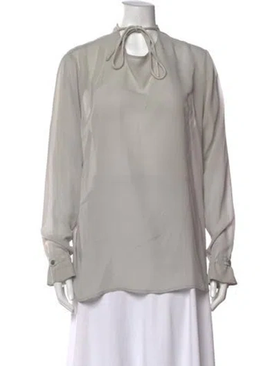 Pre-owned Giorgio Armani Vintage Late 1980's - Early 1990's Blouse In Grey