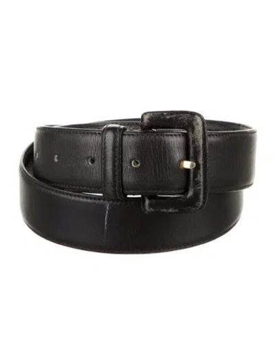 Pre-owned Giorgio Armani Vintage Leather Belt In Black