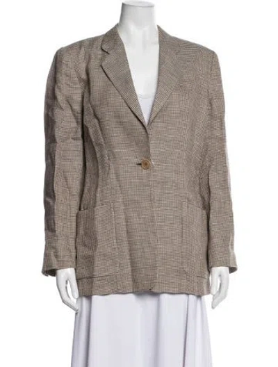 Pre-owned Giorgio Armani Vintage Linen Coat In Brown