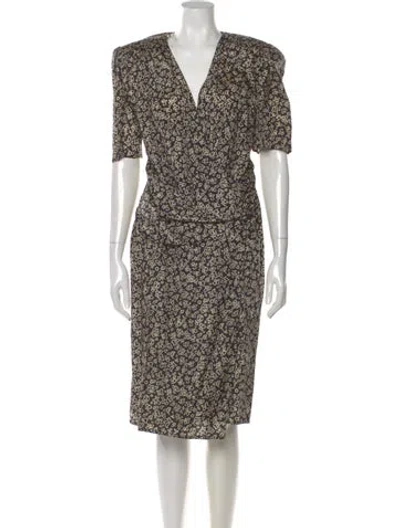 Pre-owned Giorgio Armani Vintage Midi Length Dress In Neutral