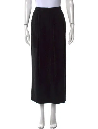 Pre-owned Giorgio Armani Vintage Midi Length Skirt In Black