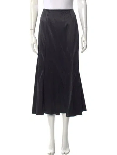 Pre-owned Giorgio Armani Vintage Midi Length Skirt In Black