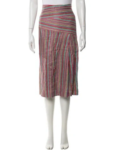 Pre-owned Giorgio Armani Vintage Midi Length Skirt In Pink