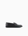 Giorgio Armani Vintage Nappa Leather Loafers With Embroidered Logo